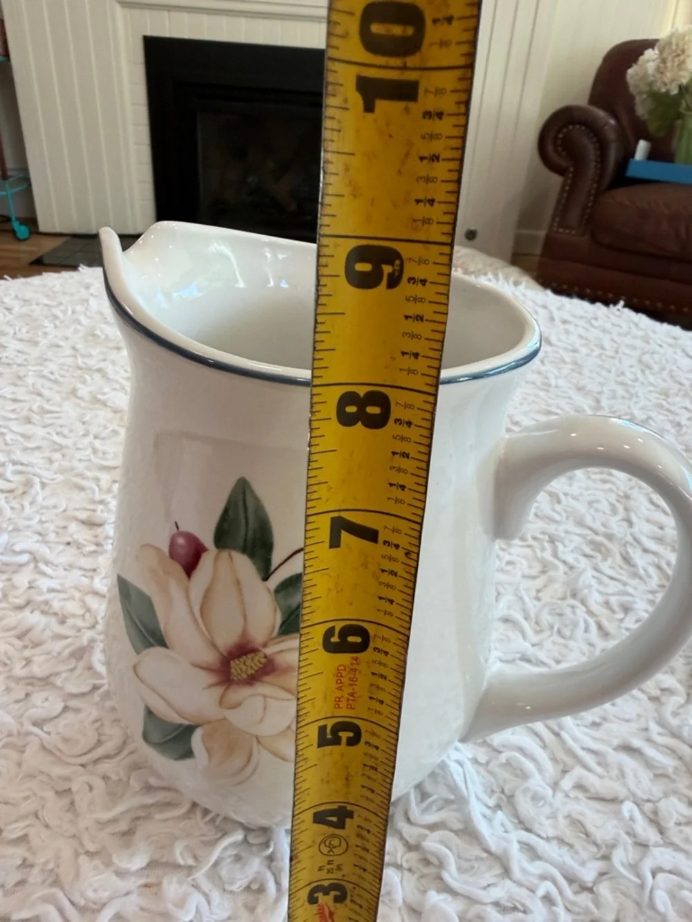 Vintage ~ Savannah Grove Collection Magnolia Large Stoneware 64 OZ Pitcher